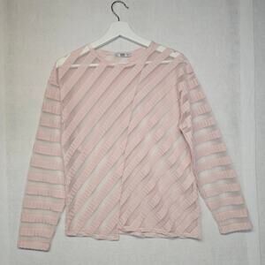 Zara Sheer Blush Pink Long Sleeve Blouse Women’s Size S